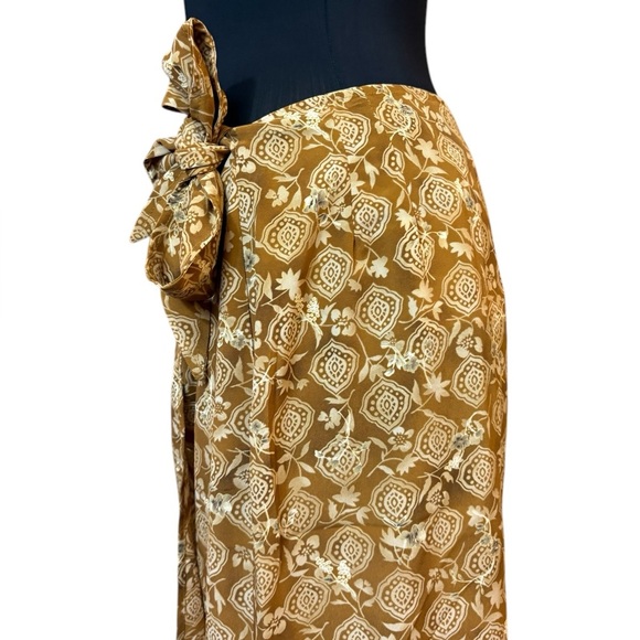 Vintage Janique Gold Patterned Wrap Skirt - Picture 4 of 12